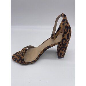 YOKI Carrison Women Faux Suede Leopard Print Block Heel Size 7.5